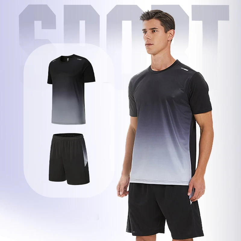 Men’s Loose-Fit Quick-Drying Athletic T-Shirt & Shorts Tracksuit - Image 2
