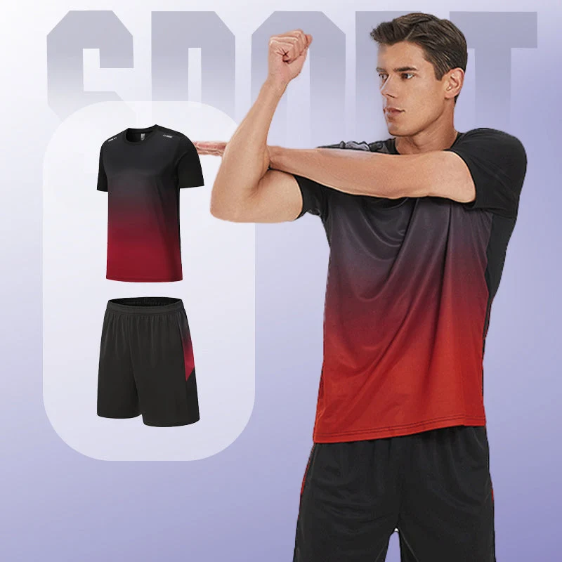 Men’s Loose-Fit Quick-Drying Athletic T-Shirt & Shorts Tracksuit - Image 3