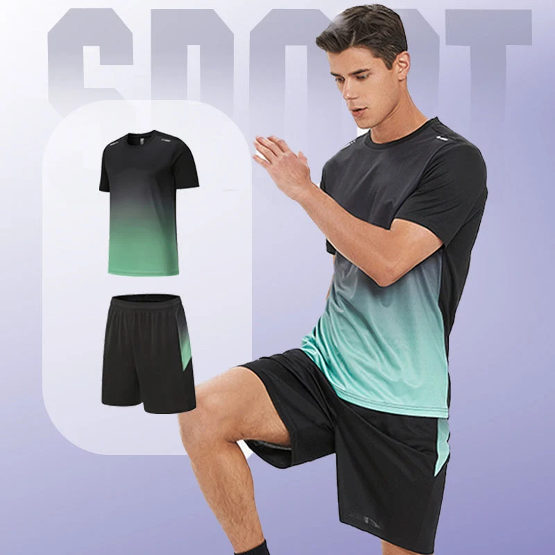 Men’s Loose-Fit Quick-Drying Athletic T-Shirt & Shorts Tracksuit - Image 4