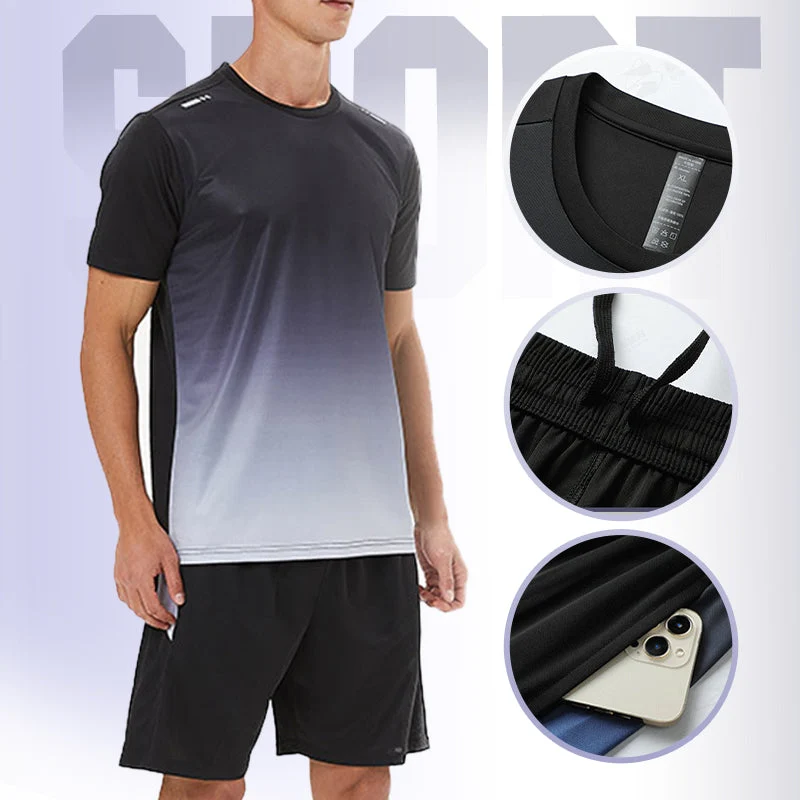Men’s Loose-Fit Quick-Drying Athletic T-Shirt & Shorts Tracksuit - Image 6