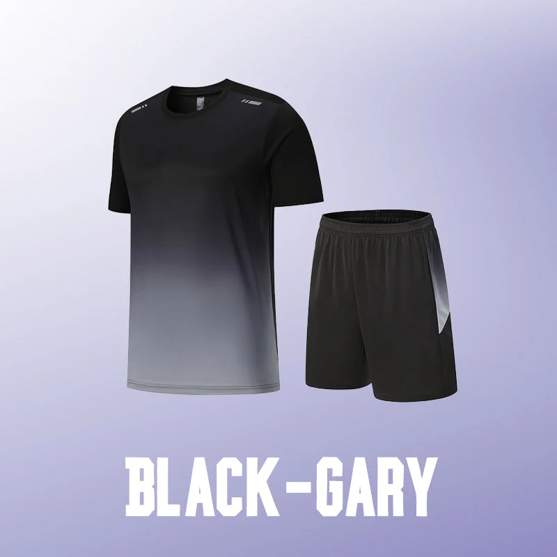 Men’s Loose-Fit Quick-Drying Athletic T-Shirt & Shorts Tracksuit - Image 9