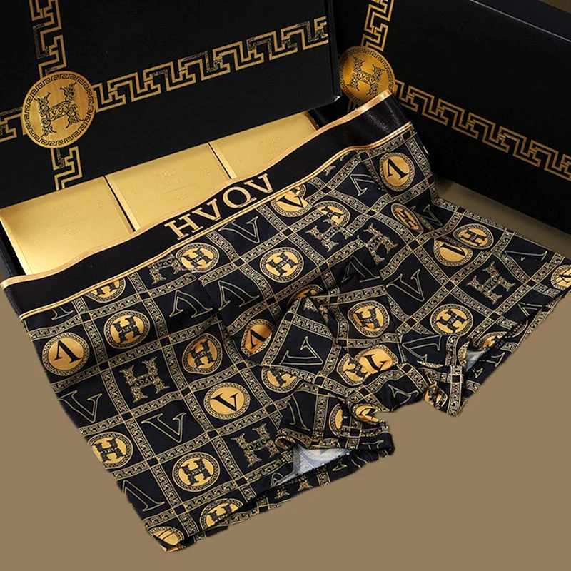 Men's Luxury Printed Breathable Cooling Boxer Briefs - Image 2