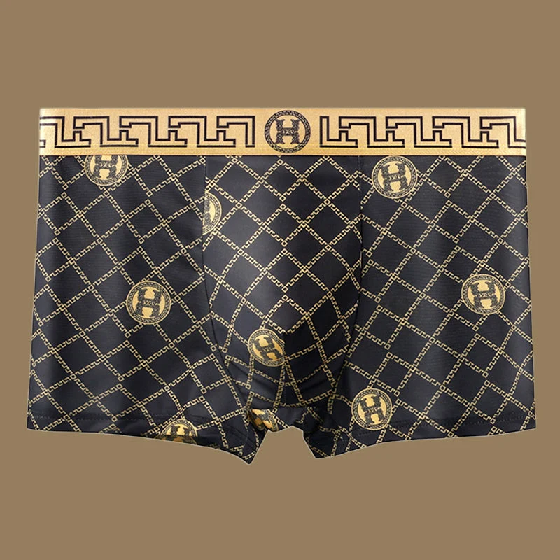 Men's Luxury Printed Breathable Cooling Boxer Briefs - Image 3