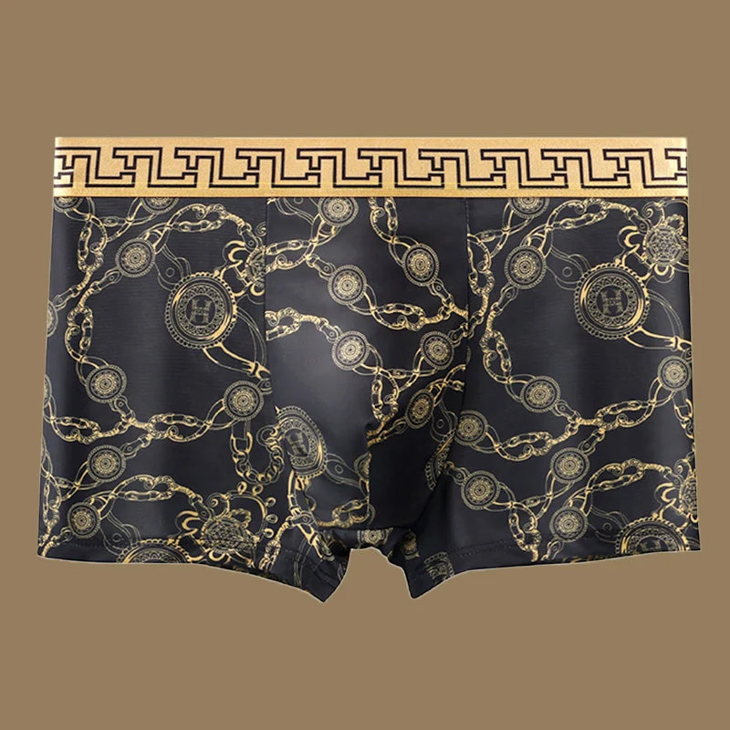 Men's Luxury Printed Breathable Cooling Boxer Briefs - Image 4