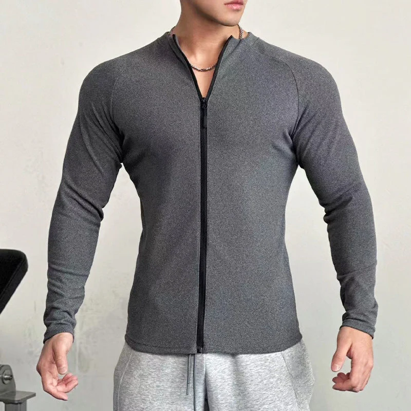 Men's Standing Collar High Stretch Athletic Jacket - Image 3