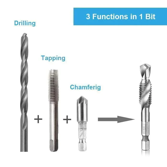 Metric Tap Drill Bits 6PCS (M3 - M10) - Image 4