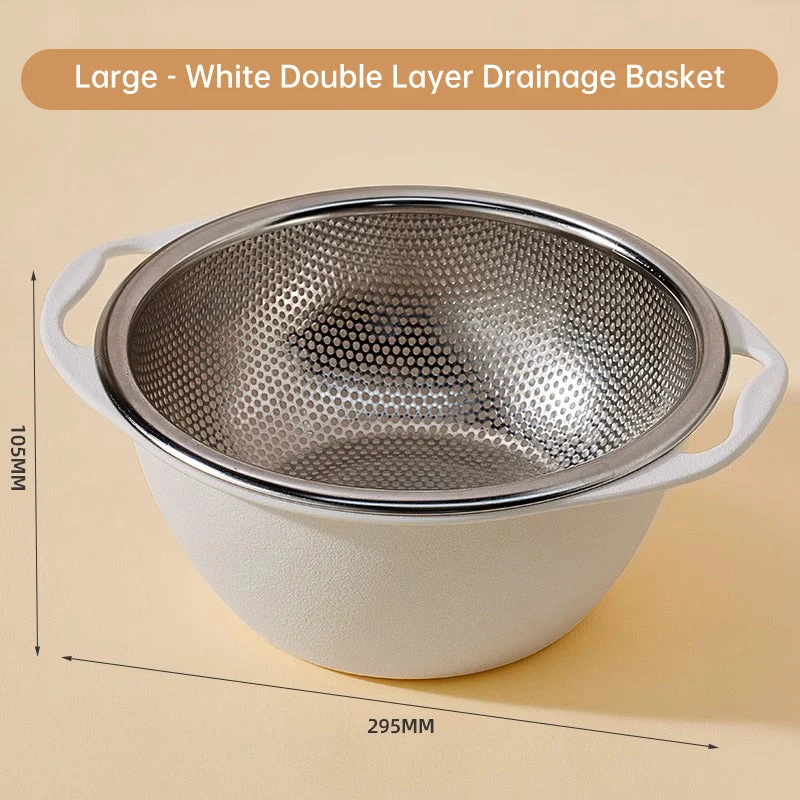 Multipurpose Double Layer Drainage Basket - Image 11