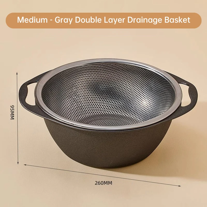Multipurpose Double Layer Drainage Basket - Image 13