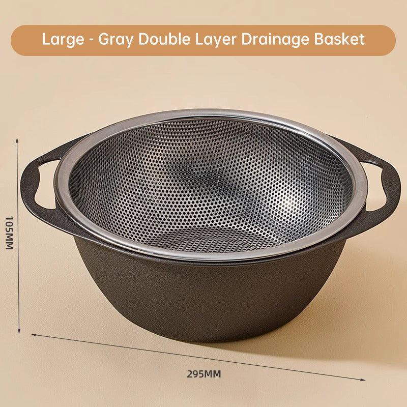 Multipurpose Double Layer Drainage Basket - Image 14