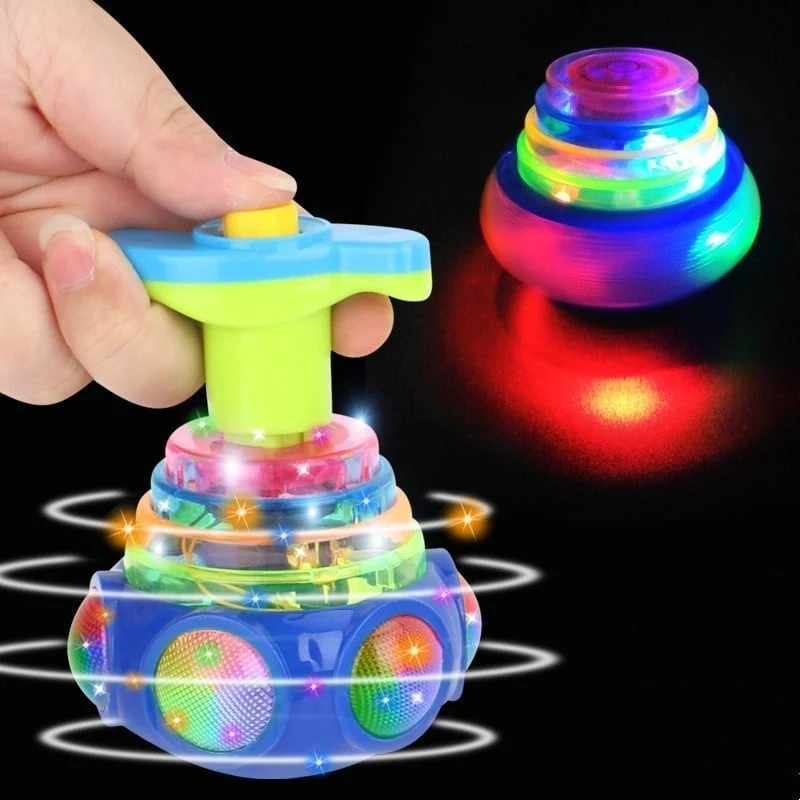 Christmas Gift For Kids🎁Music Flashing Spinners Toy With Launcher - Image 2