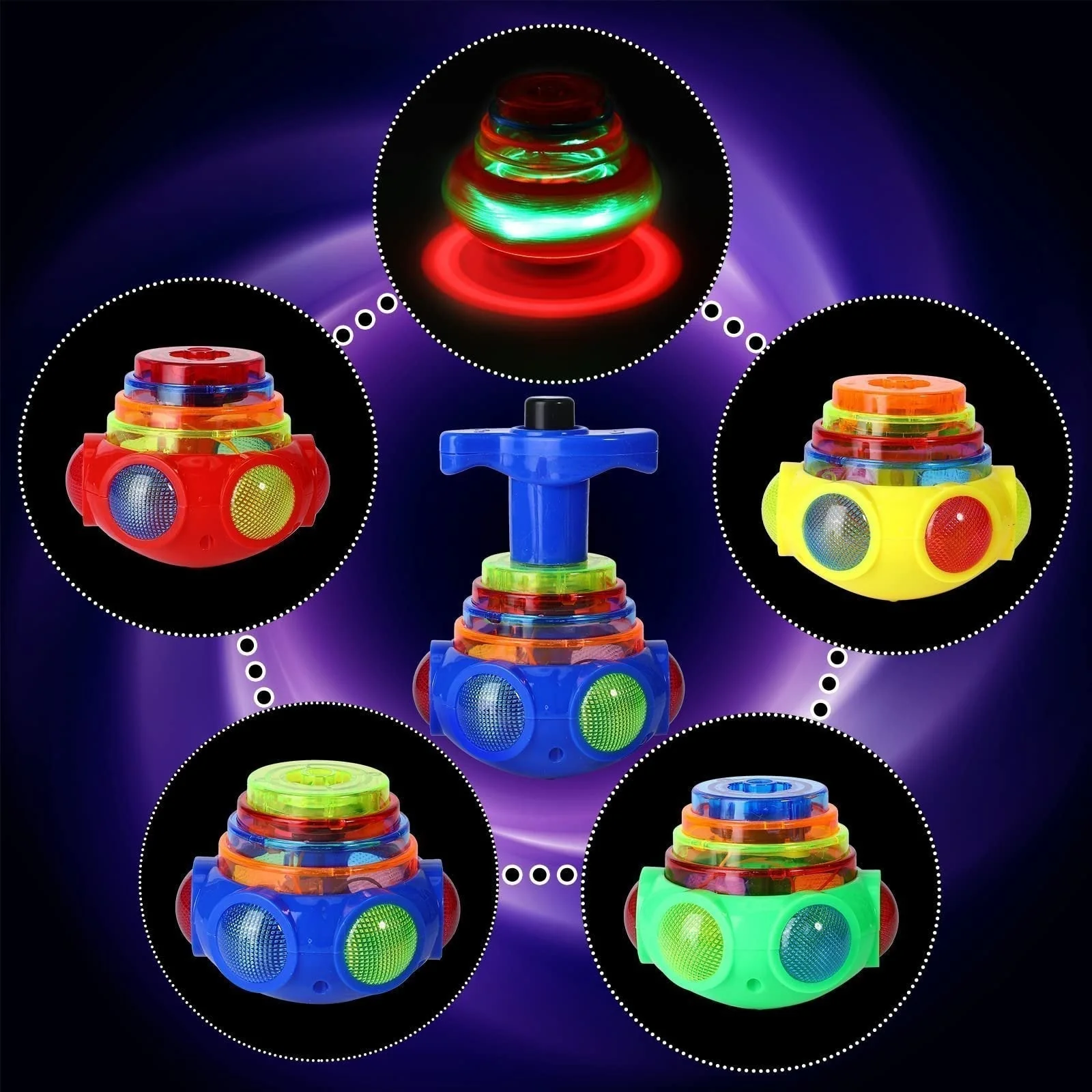Christmas Gift For Kids🎁Music Flashing Spinners Toy With Launcher - Image 5