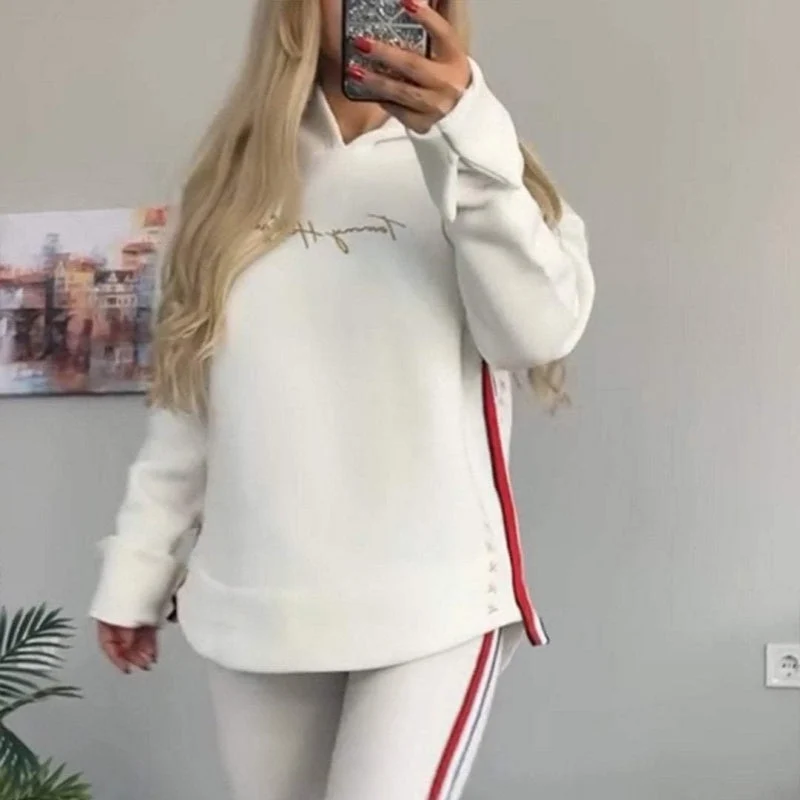 🔥2025 New Arrival - 50% OFF🎉Women's Long-Sleeved Striped Casual Hooded Top&pant ✈️Free Shippings - Image 3