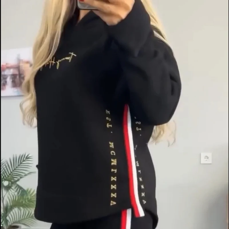 🔥2025 New Arrival - 50% OFF🎉Women's Long-Sleeved Striped Casual Hooded Top&pant ✈️Free Shippings - Image 4