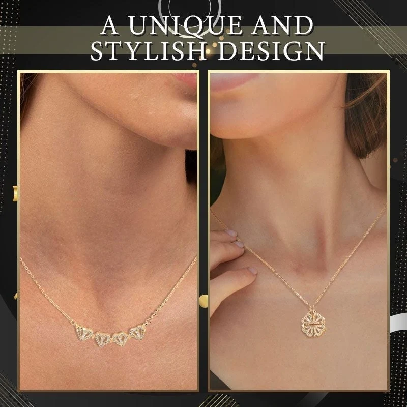 Lucky four-leaf clover & heart-shaped necklace - Image 6
