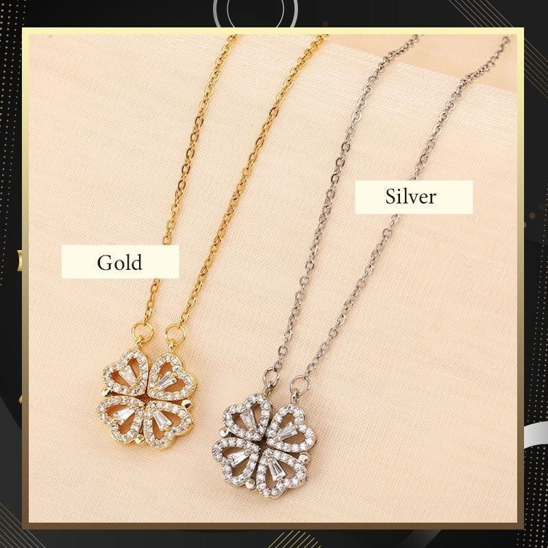 Lucky four-leaf clover & heart-shaped necklace - Image 9
