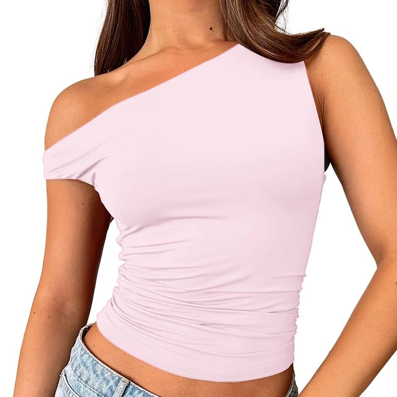 Women’s Versatile Solid Color Off-Shoulder Tank Top - Image 6