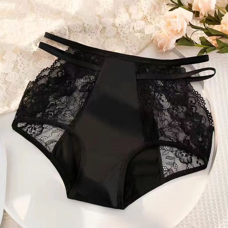 Sexy Seamless Double Strap Lace Silk Care Panties - Image 7