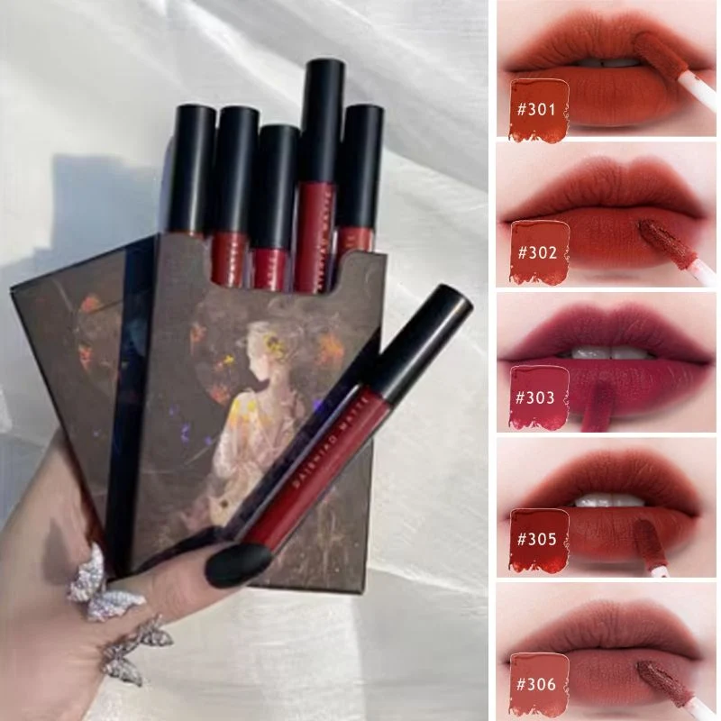 Nice Gift for Delicate Women! 5 Colors Nonstick Velvet Matte Lipstick Glaze - Image 3