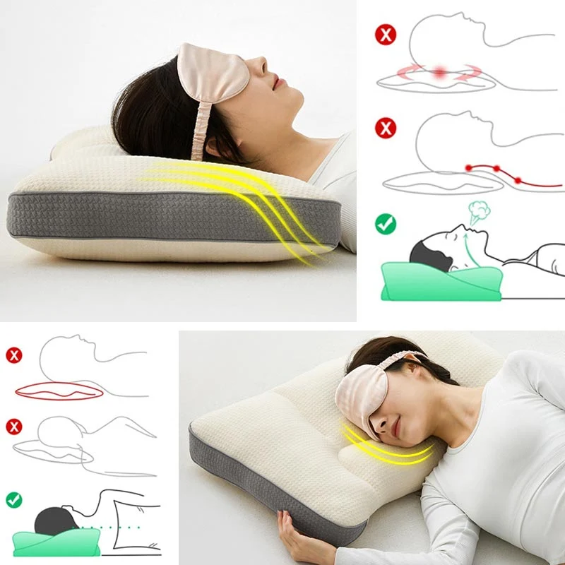 Knitted Cotton Neck-support Sleeping Pillow - Image 4