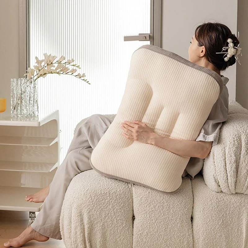 Knitted Cotton Neck-support Sleeping Pillow - Image 7