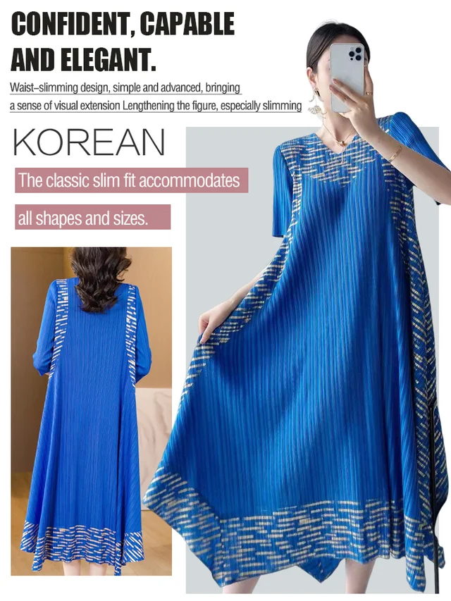 🌸Hot Sale 49% Off🌸Miyake Vintage Print Pleated Dress - Image 3
