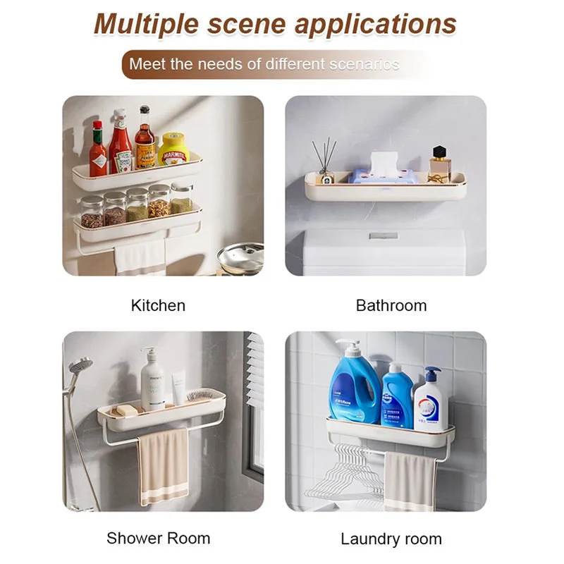 No-Punch Wall Mounted Bathroom Storage Shelf - Image 5