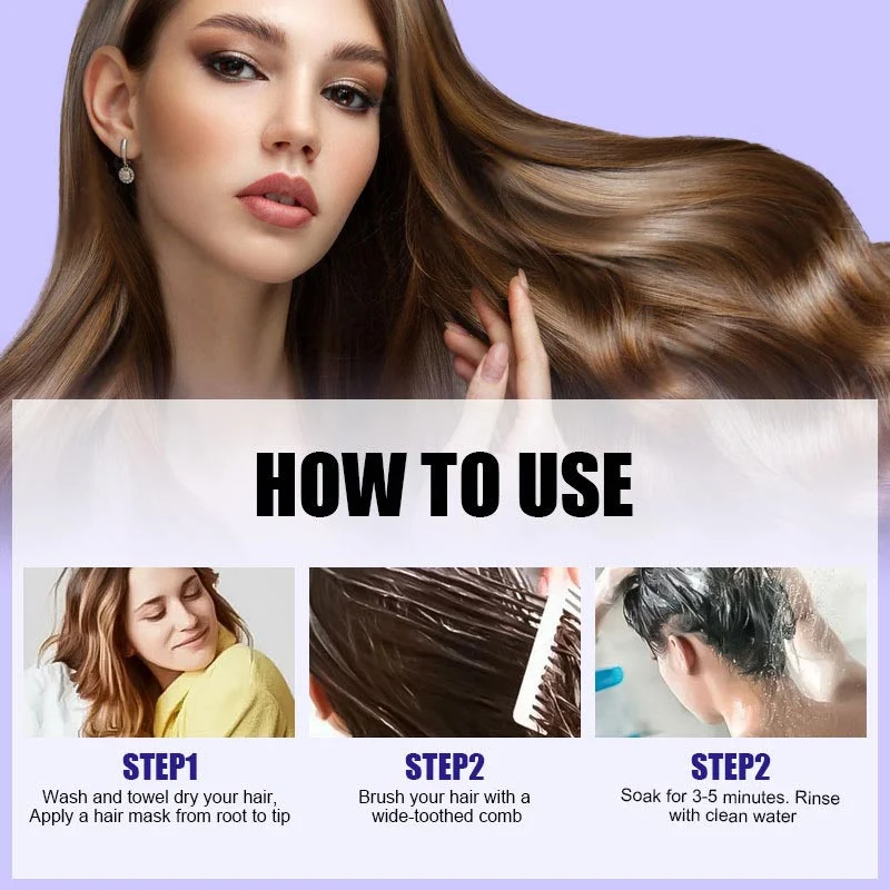 Purple Keratin Hair Mask - Locks Color & Neutralizes Brass & Yellow Tones For Blonde Silver Gray Highlighted Hair - Image 11