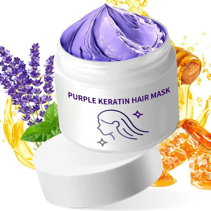 Purple Keratin Hair Mask - Locks Color & Neutralizes Brass & Yellow Tones For Blonde Silver Gray Highlighted Hair - Image 13