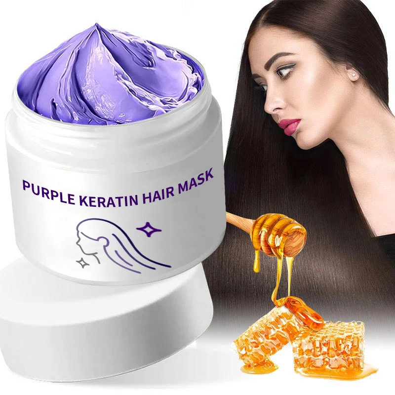 Purple Keratin Hair Mask - Locks Color & Neutralizes Brass & Yellow Tones For Blonde Silver Gray Highlighted Hair - Image 14