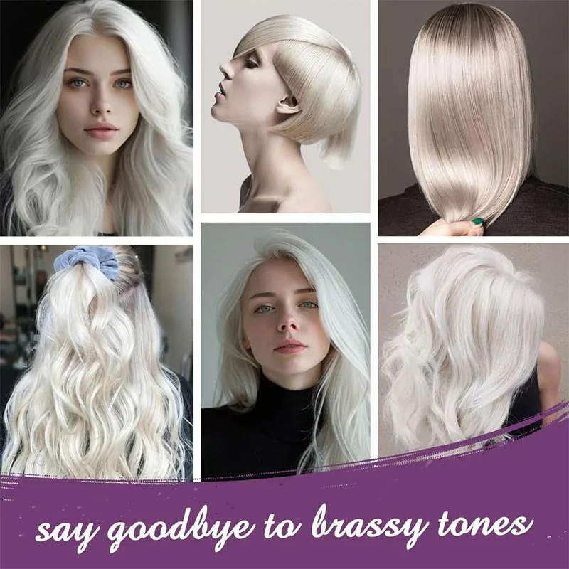 Purple Keratin Hair Mask - Locks Color & Neutralizes Brass & Yellow Tones For Blonde Silver Gray Highlighted Hair - Image 2