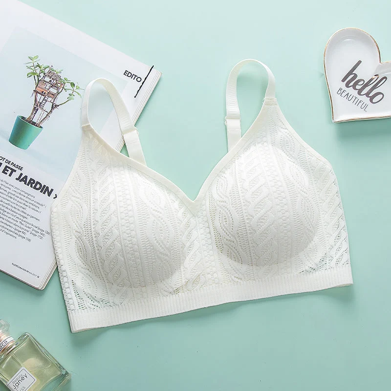 Seamless Wireless Elastic Lace Bra - Image 15