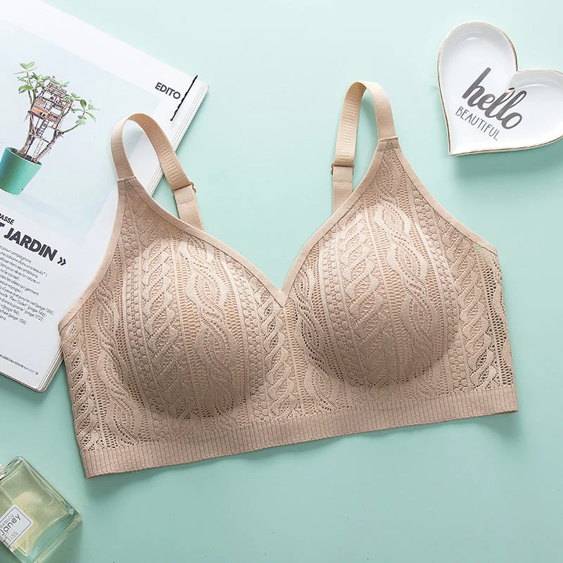 Seamless Wireless Elastic Lace Bra - Image 17