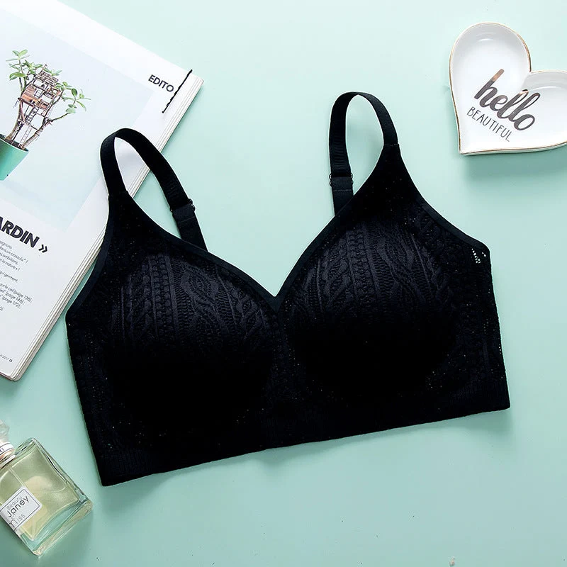 Seamless Wireless Elastic Lace Bra - Image 19