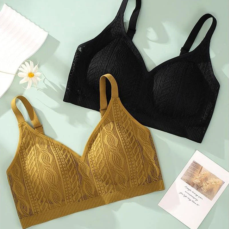 Seamless Wireless Elastic Lace Bra - Image 6