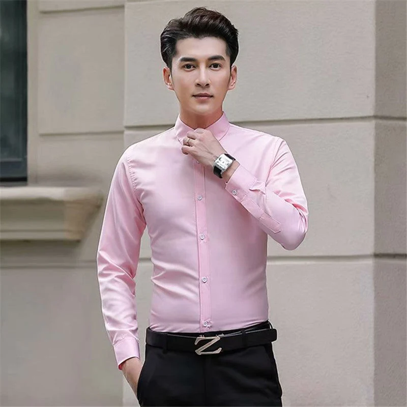 Men's Solid Long Sleeve Wrinkle-Free Formal Casual Shirt(50% OFF) - Image 14