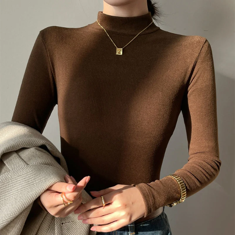Body Shaping Double-Sided Ribbed Base Shirt for Women - Image 2