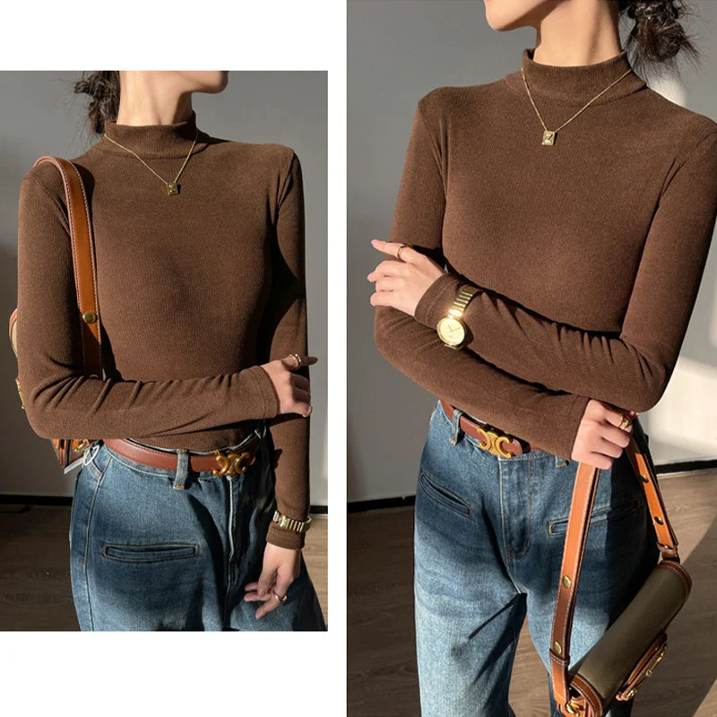 Body Shaping Double-Sided Ribbed Base Shirt for Women - Image 3