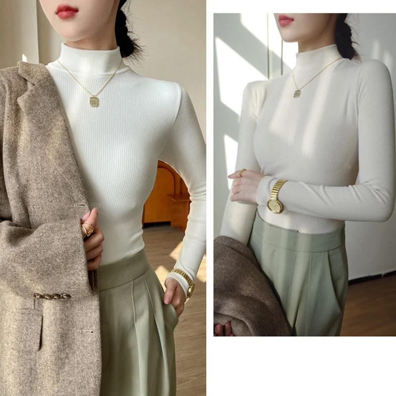 Body Shaping Double-Sided Ribbed Base Shirt for Women - Image 5