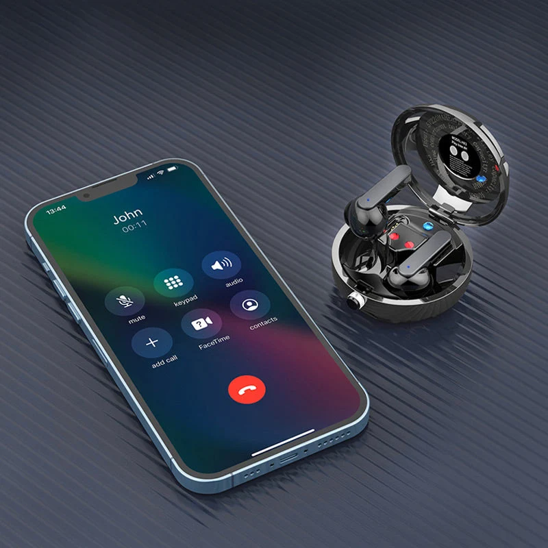 Skull Wireless Bluetooth Earphones With Metal Hanging Chain - Image 2