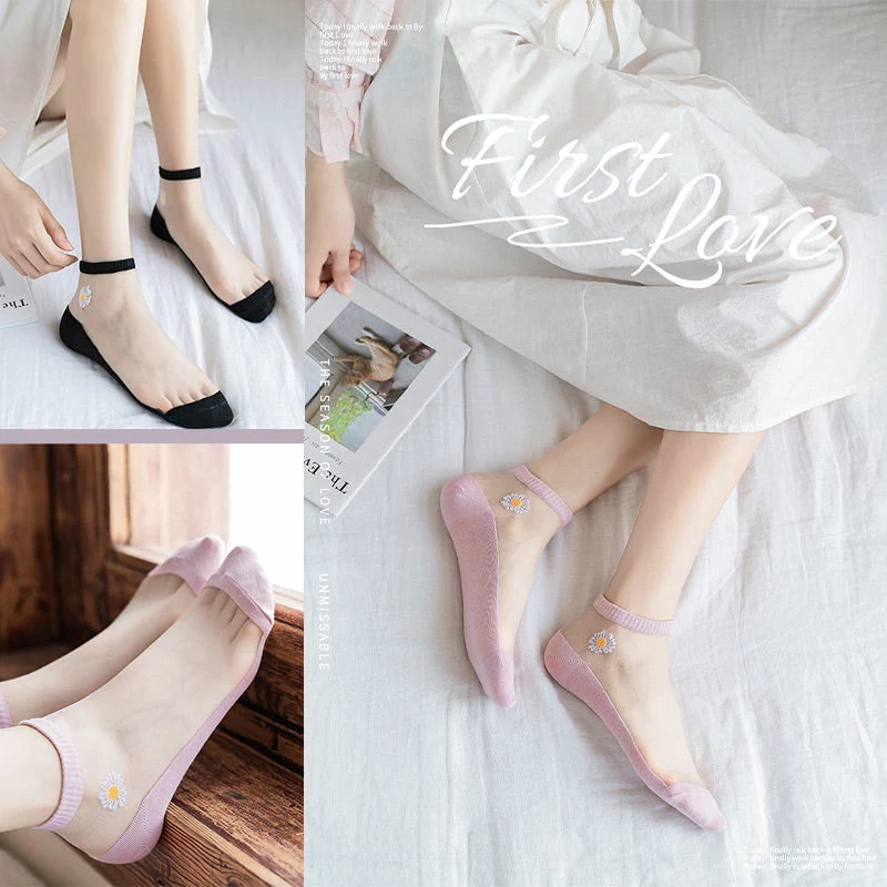 💥 Clearance special 💥 Summer breathable translucent daisy socks - Image 4