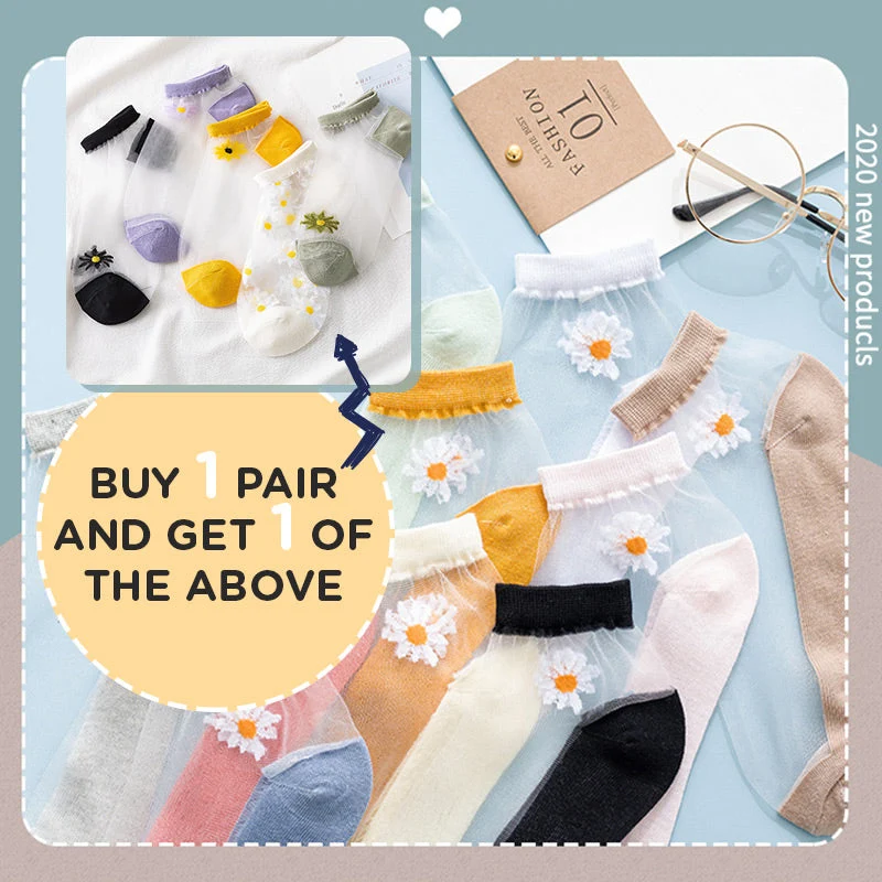 💥 Clearance special 💥 Summer breathable translucent daisy socks - Image 5