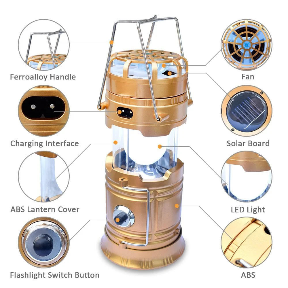 🔥 Summer Hot Sale 🔥 - Portable Solar Camping Light With Fan - Image 2