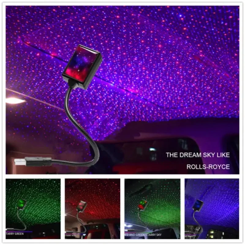 (✨Christmas Sales🎁)Star Light Projector Party Lights USB LED Light Interior Lighting LED Interior Car Lights