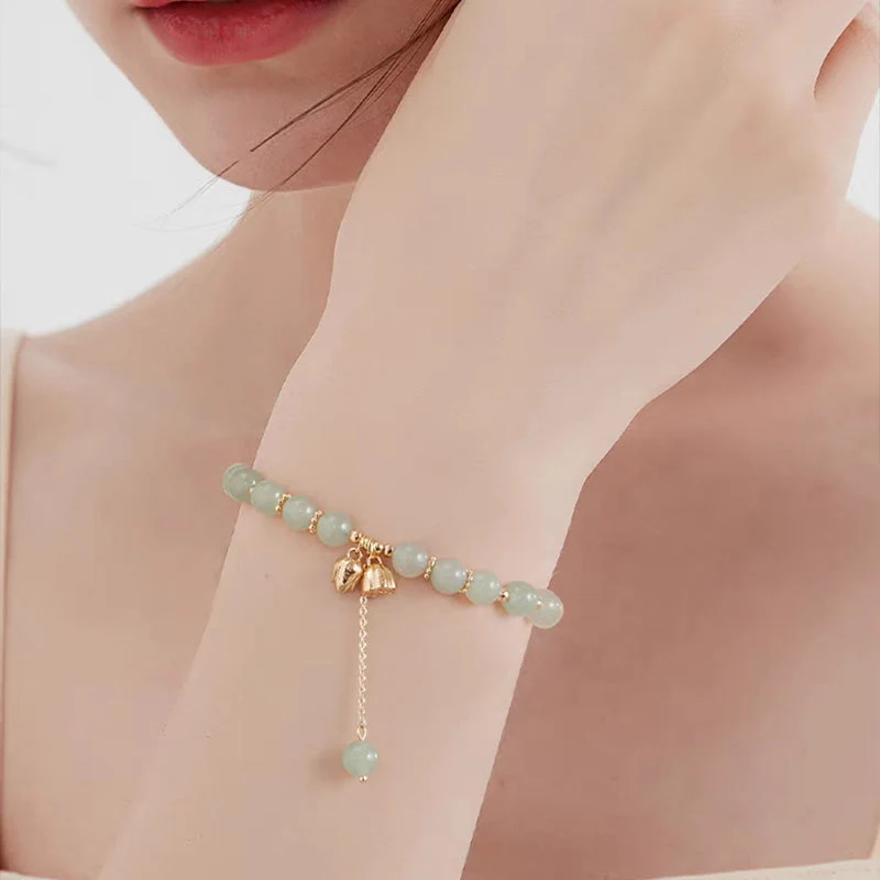 Lotus Flower Pendant Jade Bracelet - Image 7