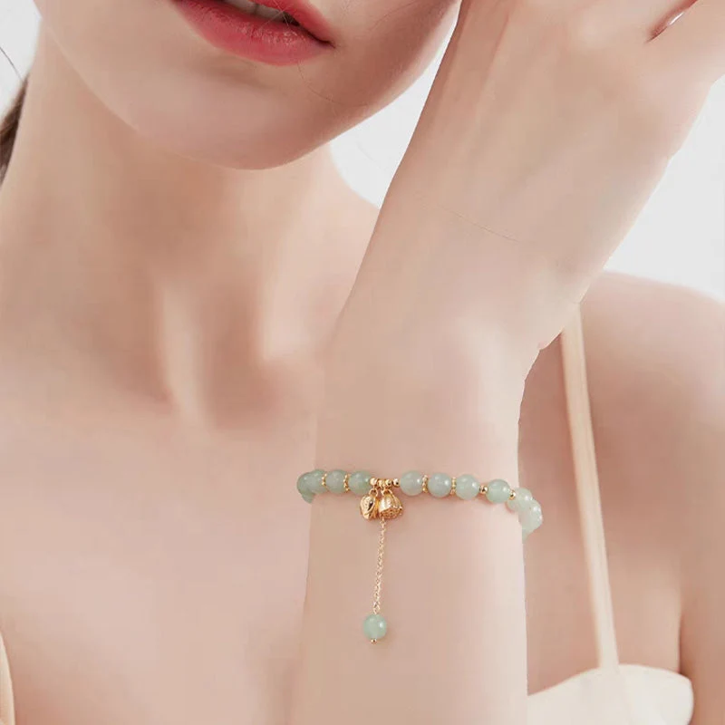 Lotus Flower Pendant Jade Bracelet - Image 8