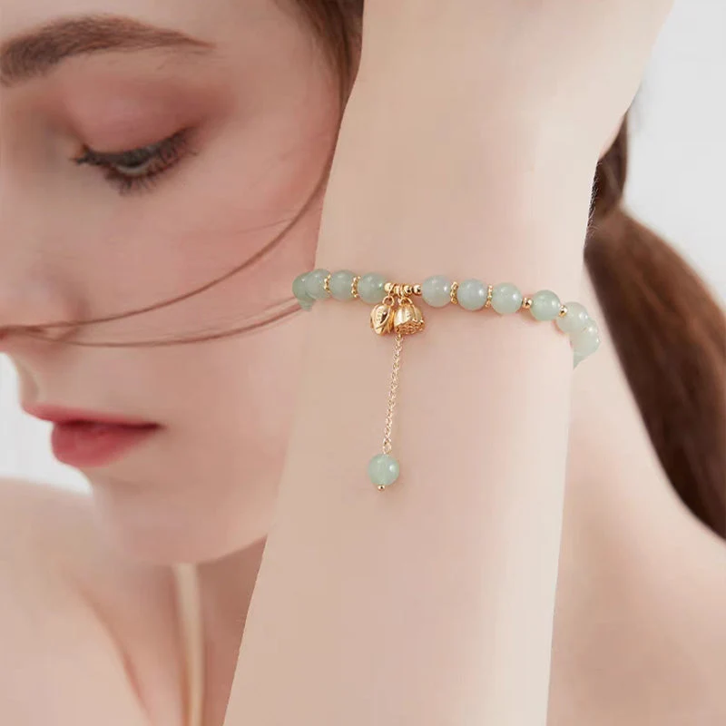 Lotus Flower Pendant Jade Bracelet - Image 9