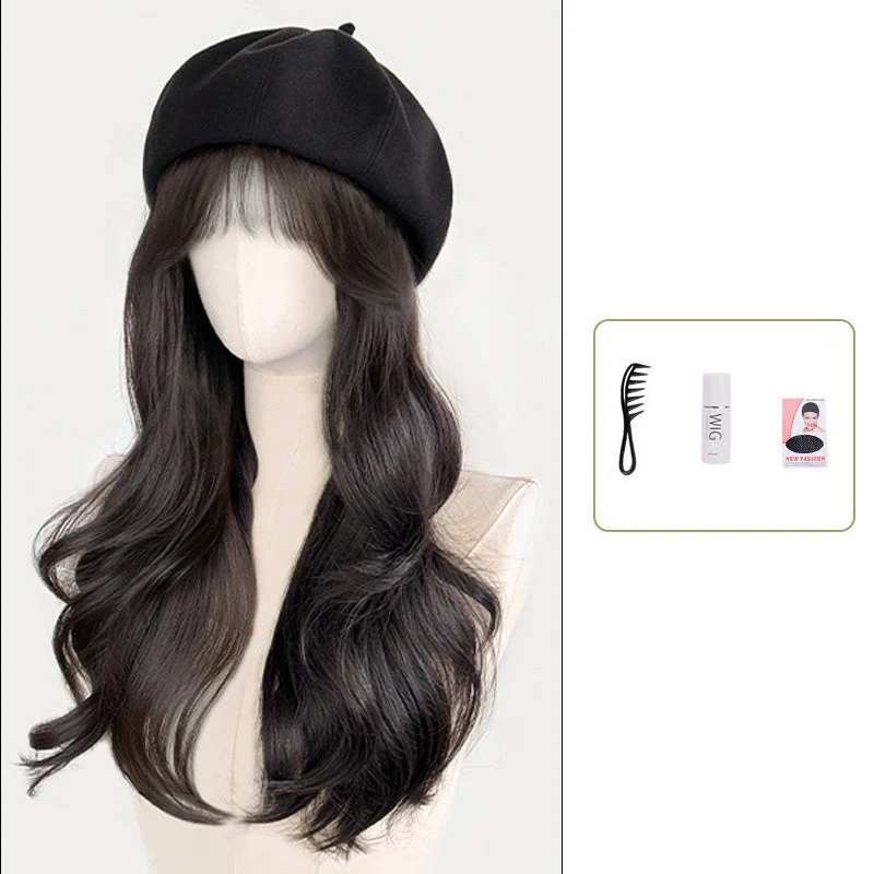 Versatile Beret Wig Set with Long Curly Hair(Great Sale⛄BUY 2 Get 10% OFF + Freeshipping) - Image 10