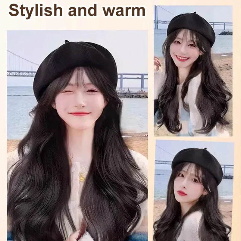 Versatile Beret Wig Set with Long Curly Hair(Great Sale⛄BUY 2 Get 10% OFF + Freeshipping) - Image 7