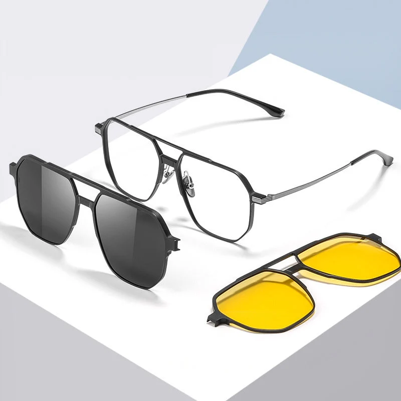 3 in 1 Vintage Magnetic Clip on Sunglasses - Image 6