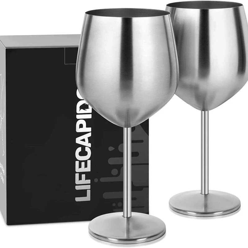 500ml Stainless Steel Wine Glasses - Image 9
